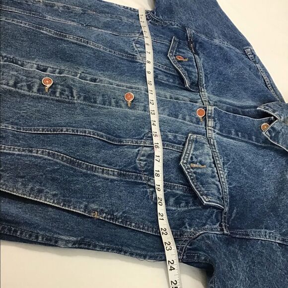 Vintage Brittania Blue Denim Elongated Trucker Style Jean Jacket Size Medium - Picture 11 of 16